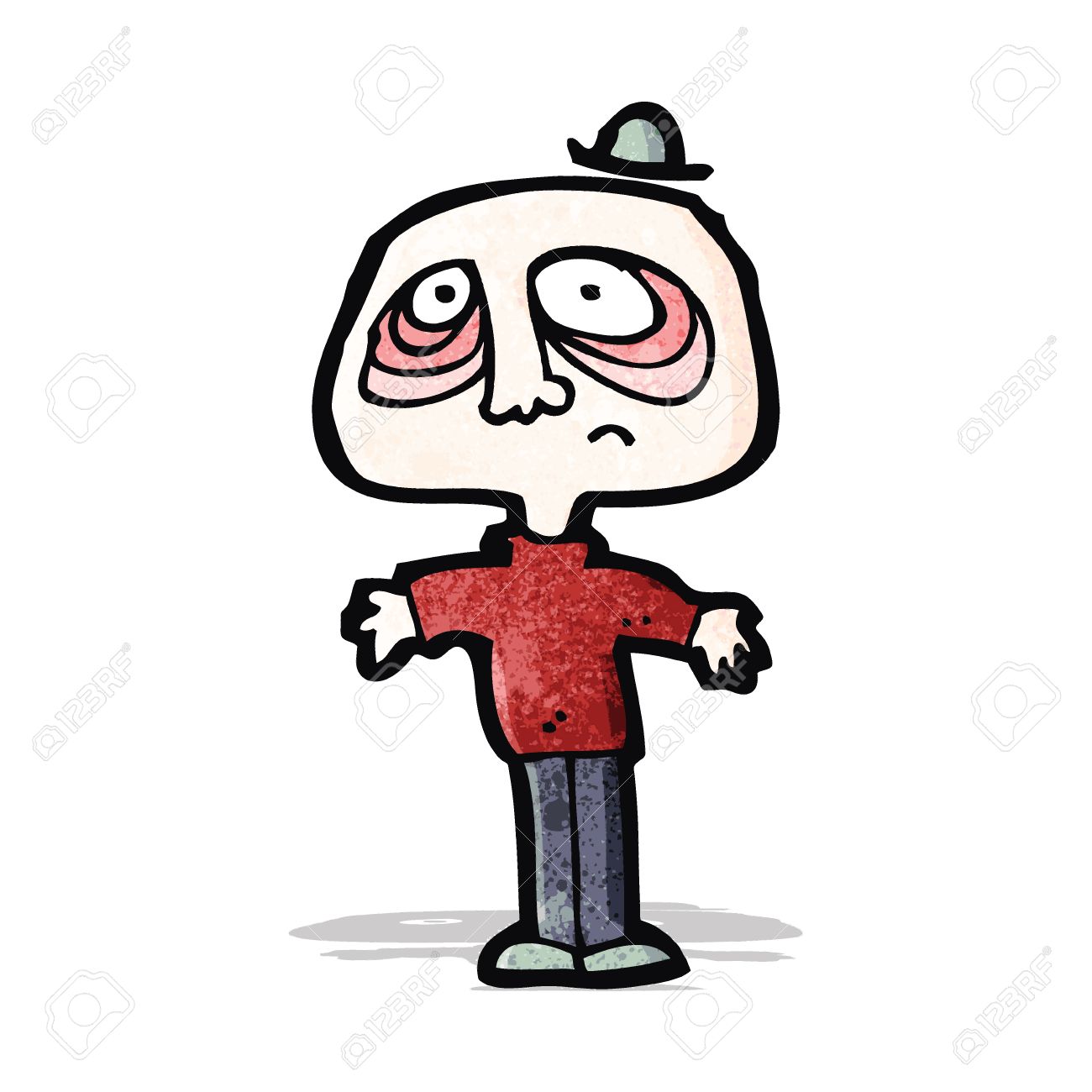 漫画のくたびれた男のイラスト素材 ベクタ Image