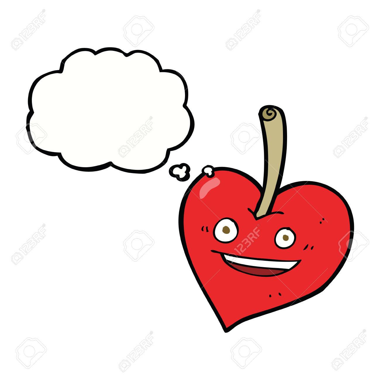 cartoon love heart apple