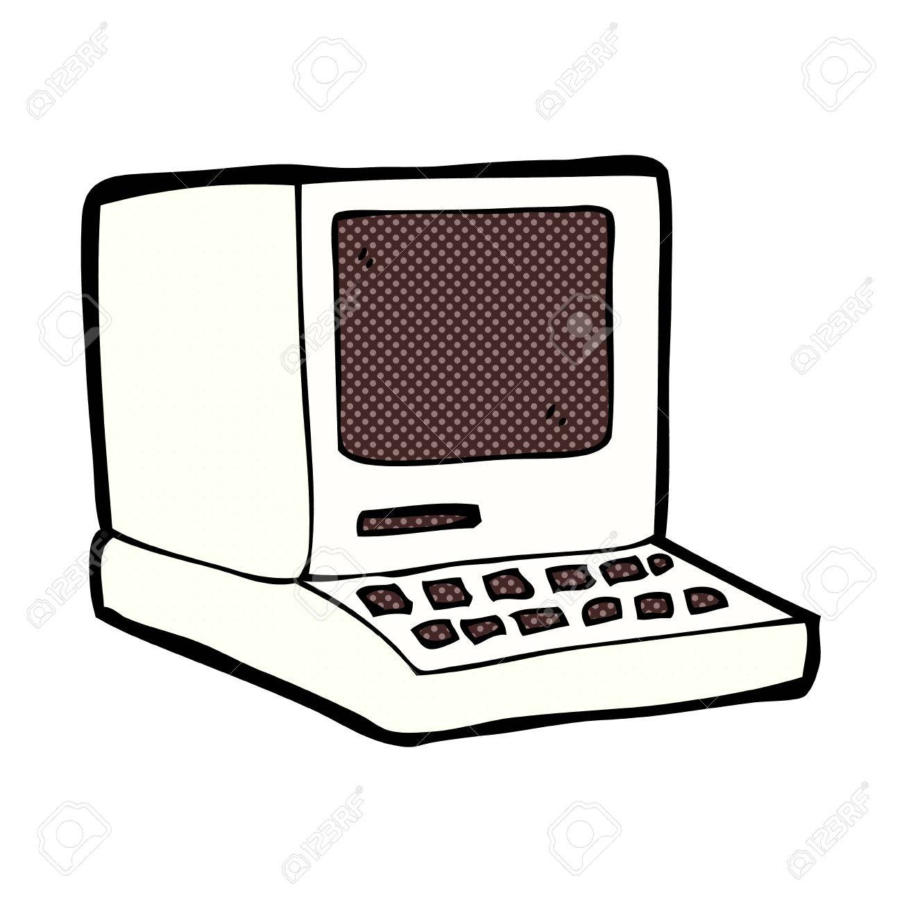レトロなコミック スタイル漫画古いコンピューターのイラスト素材 ベクタ Image レトロなコミック スタイル漫画古いコンピューターのイラスト素材 ベクタ Image