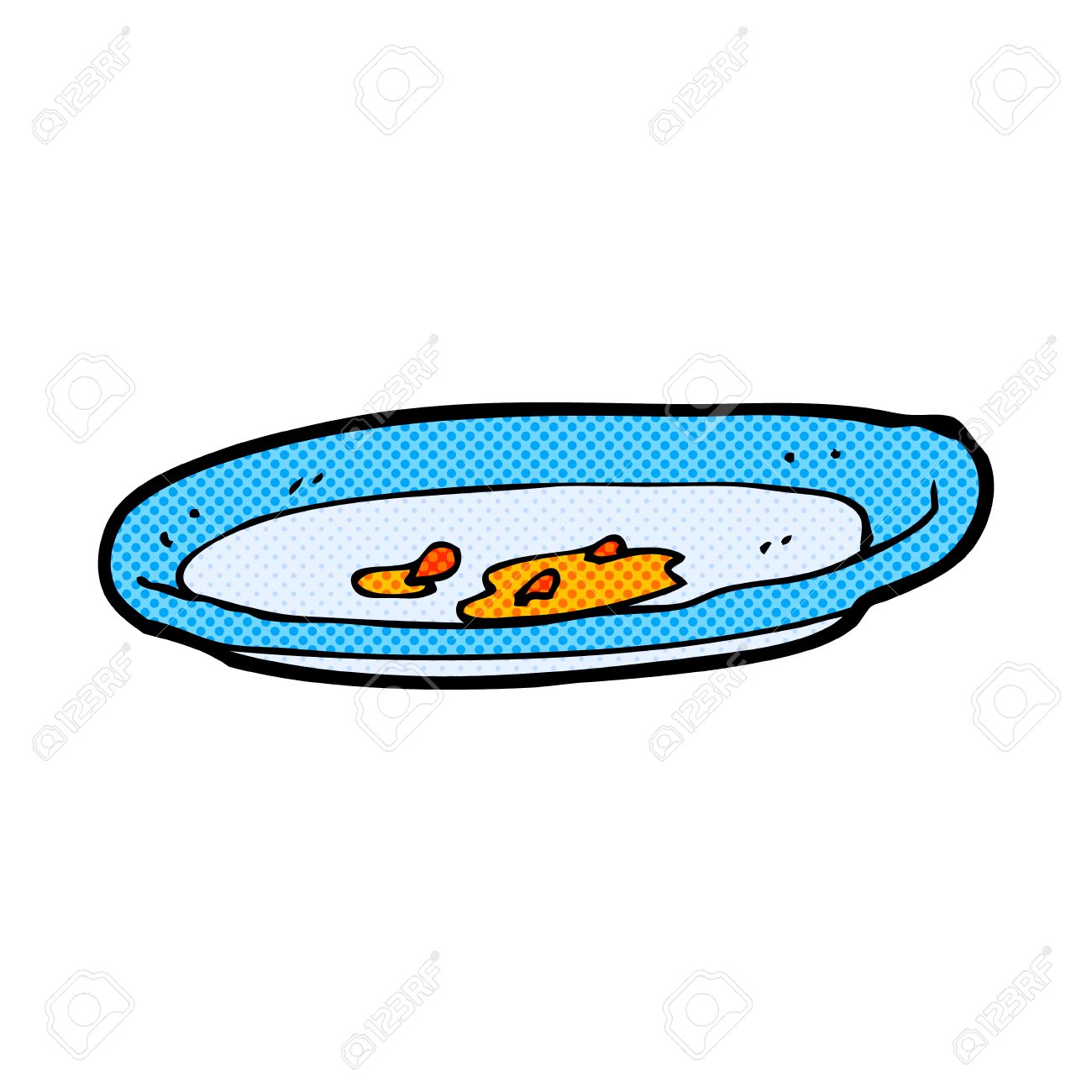 De Dibujos Animados Retro Del Estilo Del Comic Plato Vacio