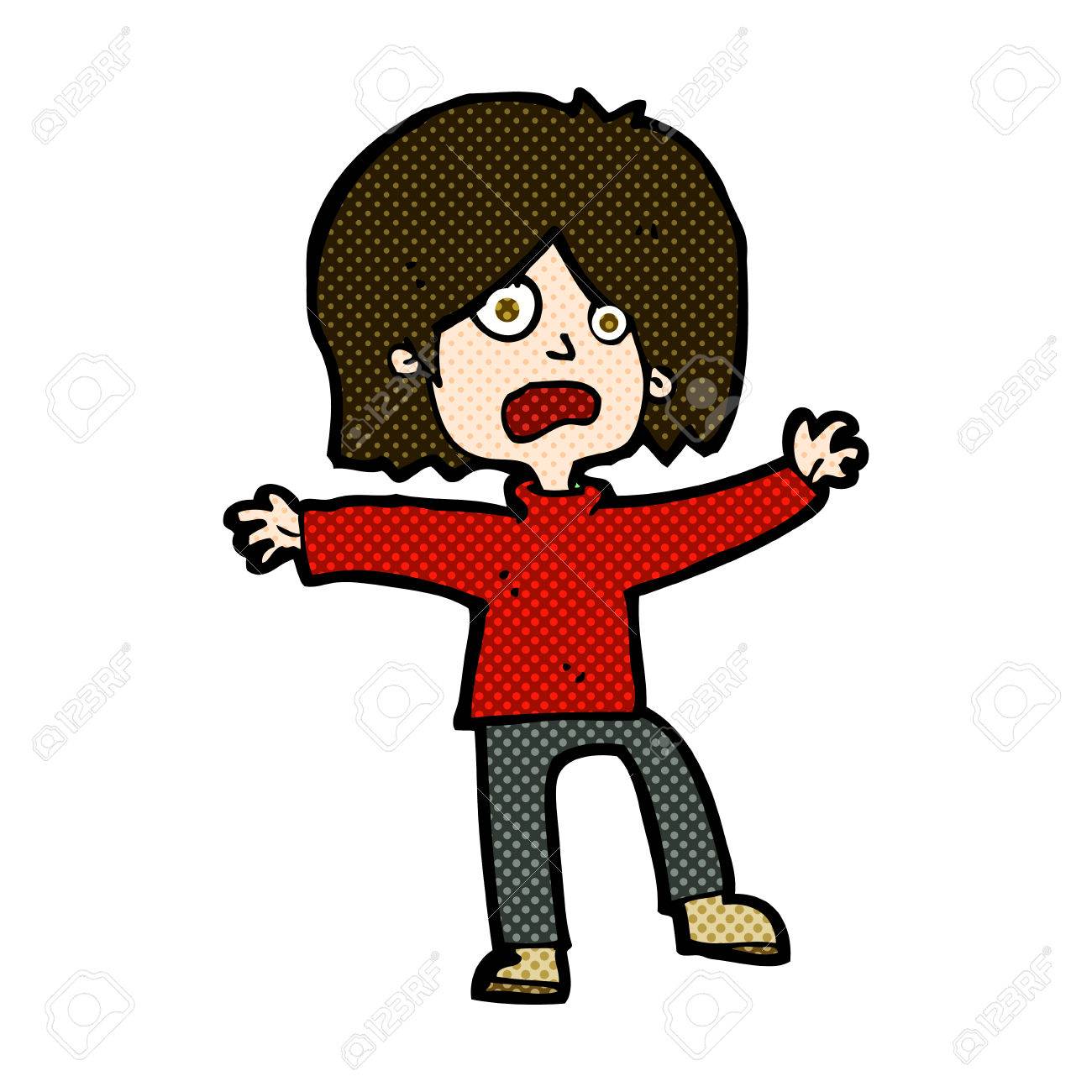 レトロなコミック スタイル漫画怖い人のイラスト素材 ベクタ Image