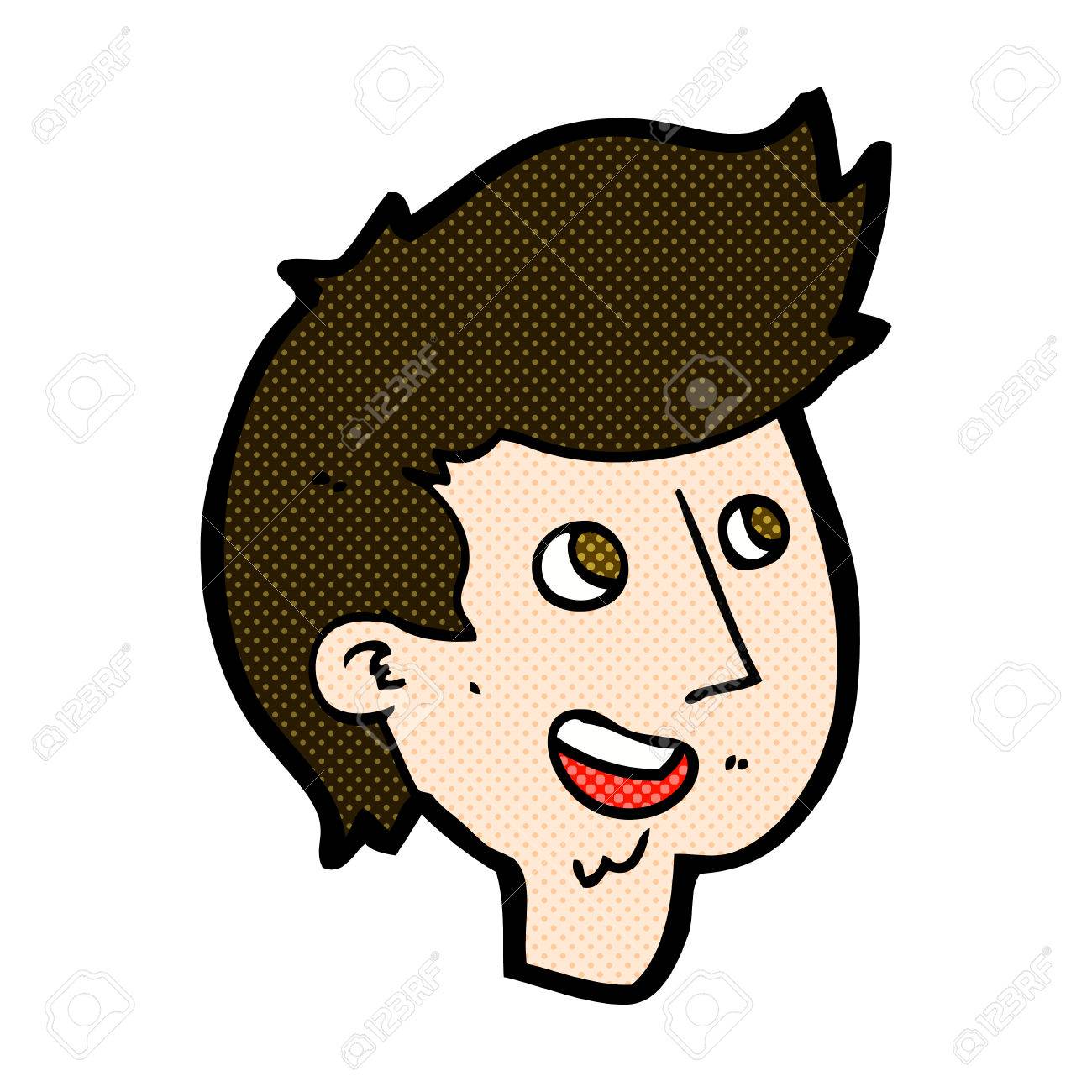 Retro-Comic-Stil Cartoon Glücklicher Junge Gesicht Lizenzfrei Nutzbare  Vektorgrafiken, Clip Arts, Illustrationen. Image 35870091.