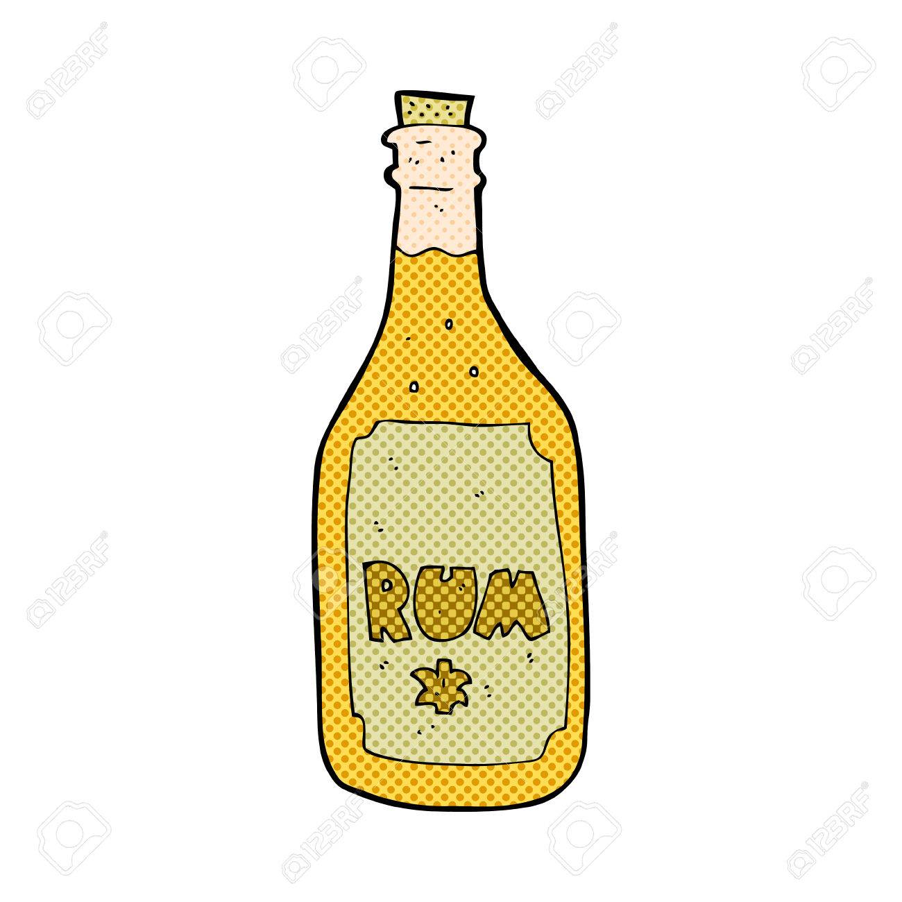 レトロな漫画本様式漫画ラム酒瓶のイラスト素材 ベクタ Image