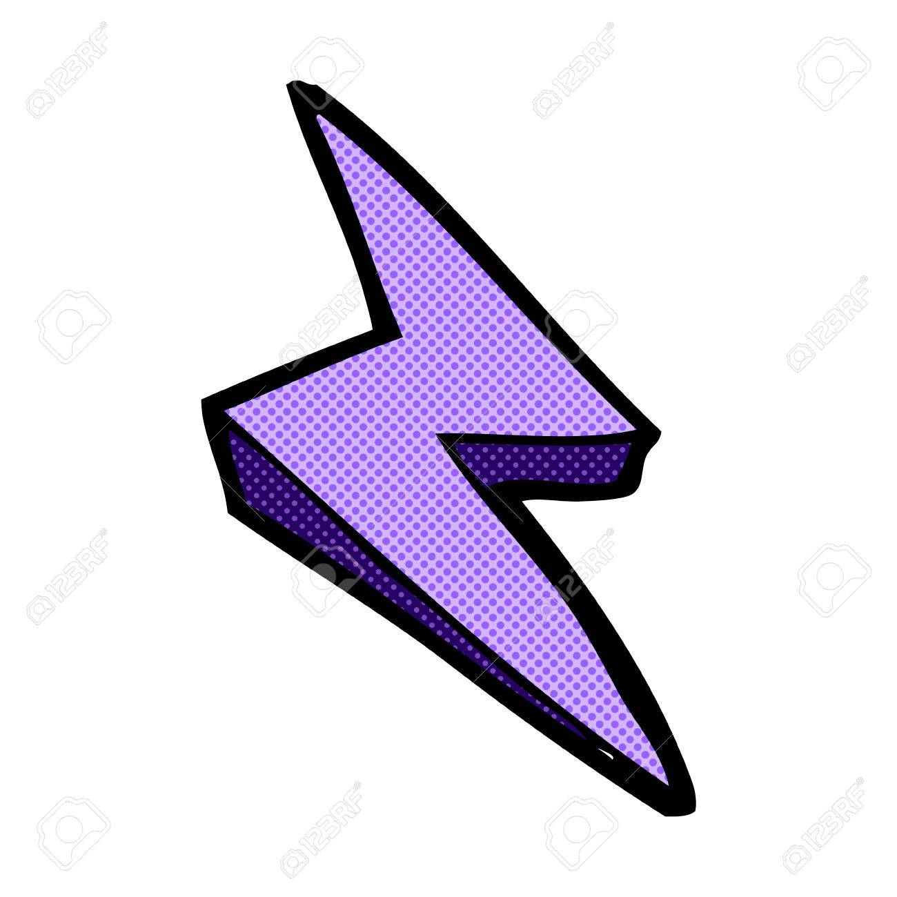 retro comic book style cartoon lightning bolt symbol royalty free