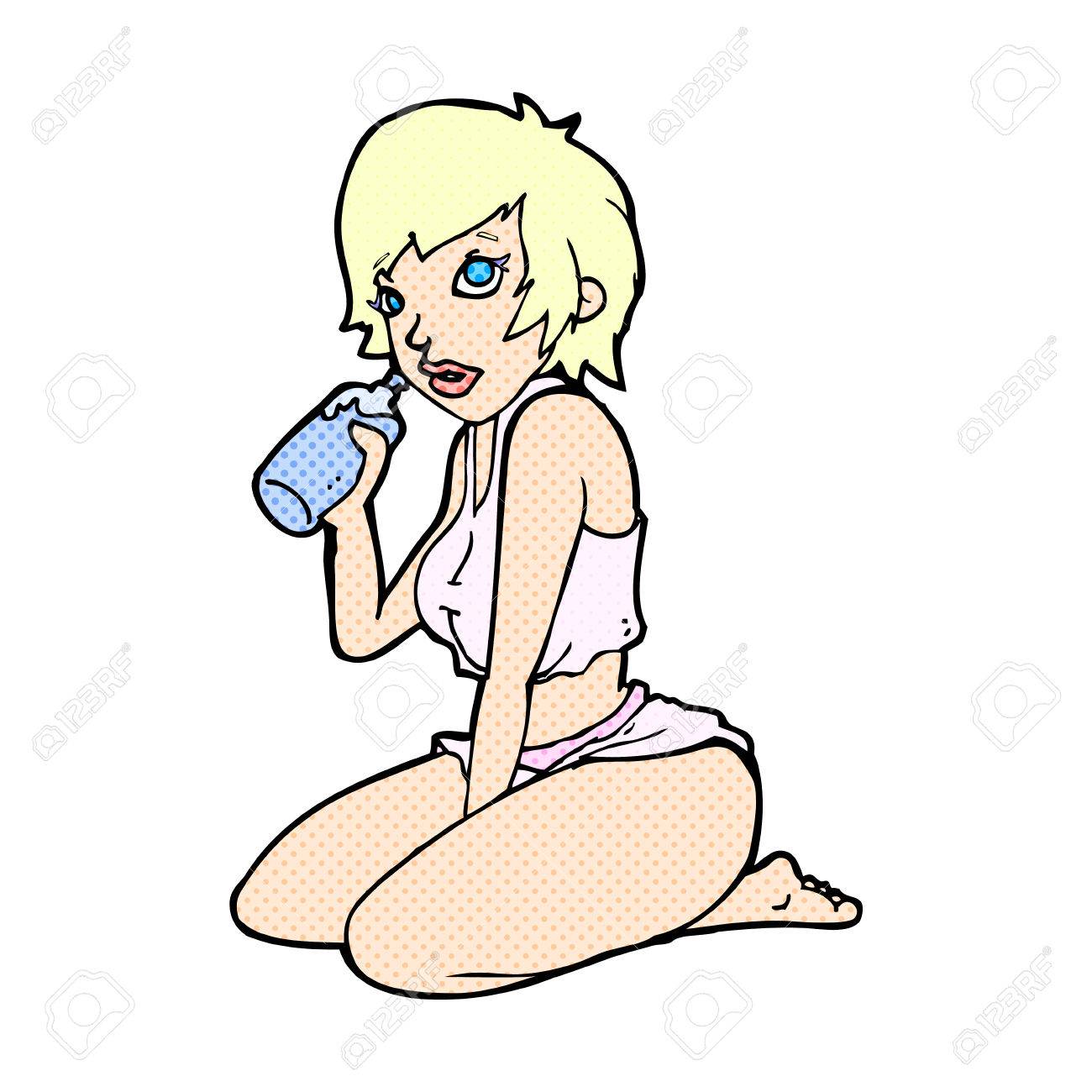 セクシーなジム少女漫画スタイル レトロなコミックのイラスト素材 ベクタ Image セクシーなジム少女漫画スタイル レトロなコミックのイラスト素材 ベクタ Image