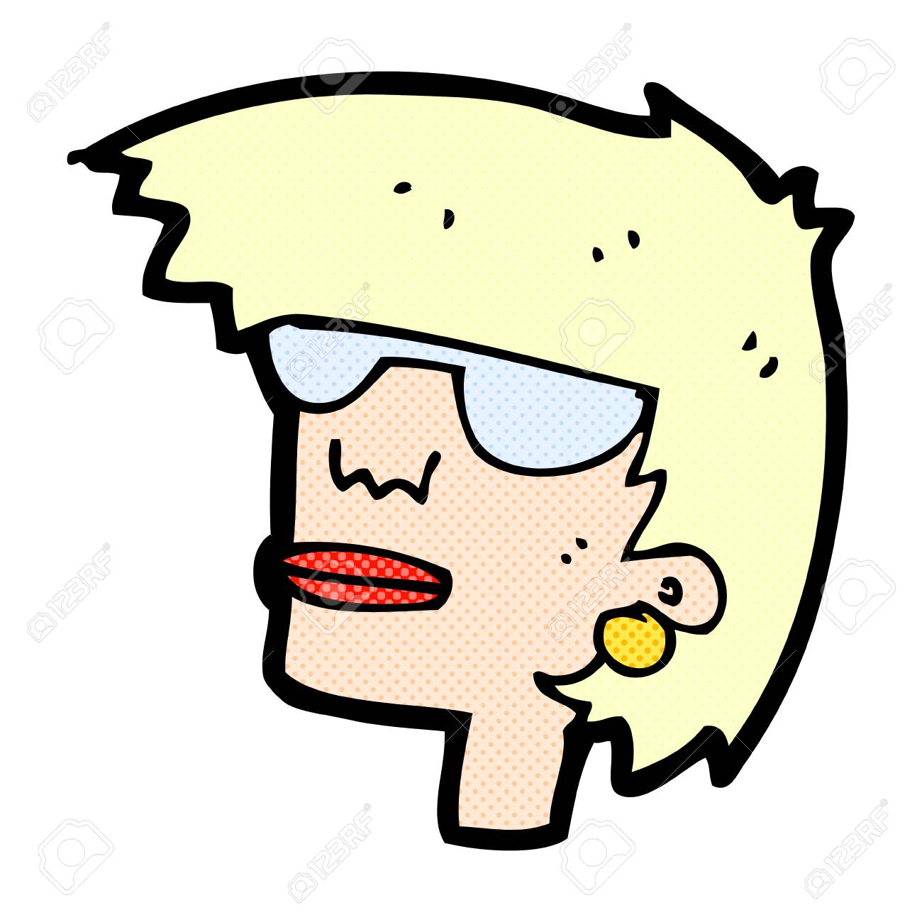 Retro Comic Book Style Cartoon Female Face With Glasses Royalty Free Cliparts Vectors And Stock Illustration Image 36589680