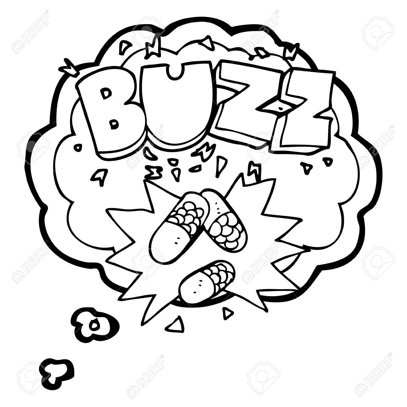 フリーハンド描画思想バブル漫画覚醒剤錠剤のイラスト素材 ベクタ Image 53102633