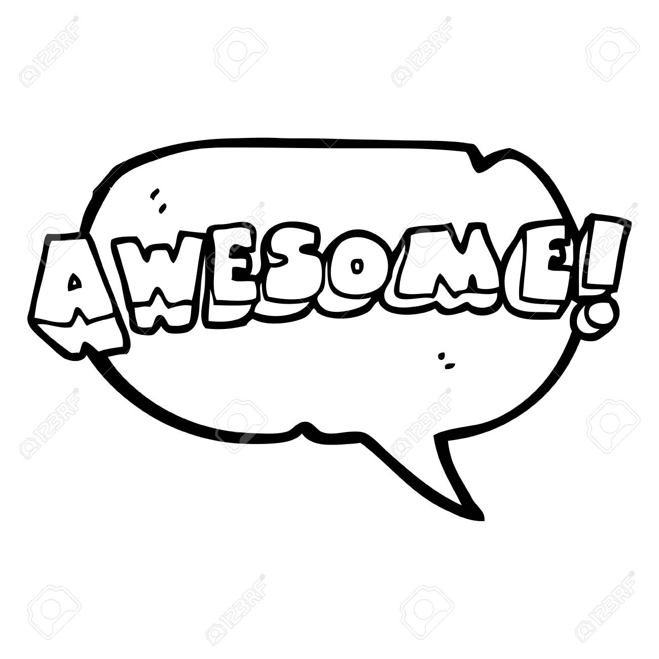 フリーハンド描画吹き出し漫画素晴らしい言葉のイラスト素材 ベクタ Image
