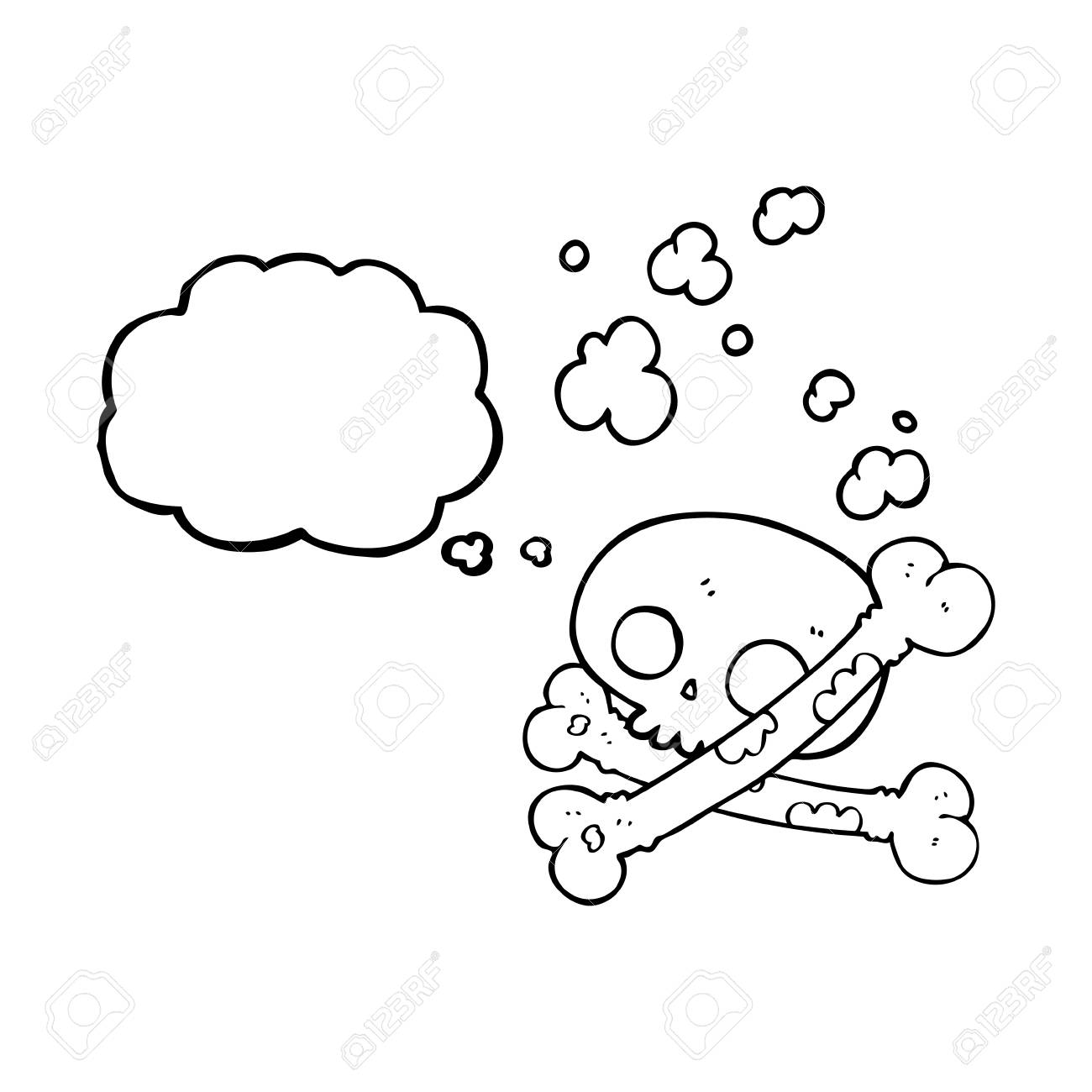 骨のフリーハンド描画思想バブル漫画古い山のイラスト素材 ベクタ Image 骨のフリーハンド描画思想バブル漫画古い山のイラスト素材 ベクタ Image