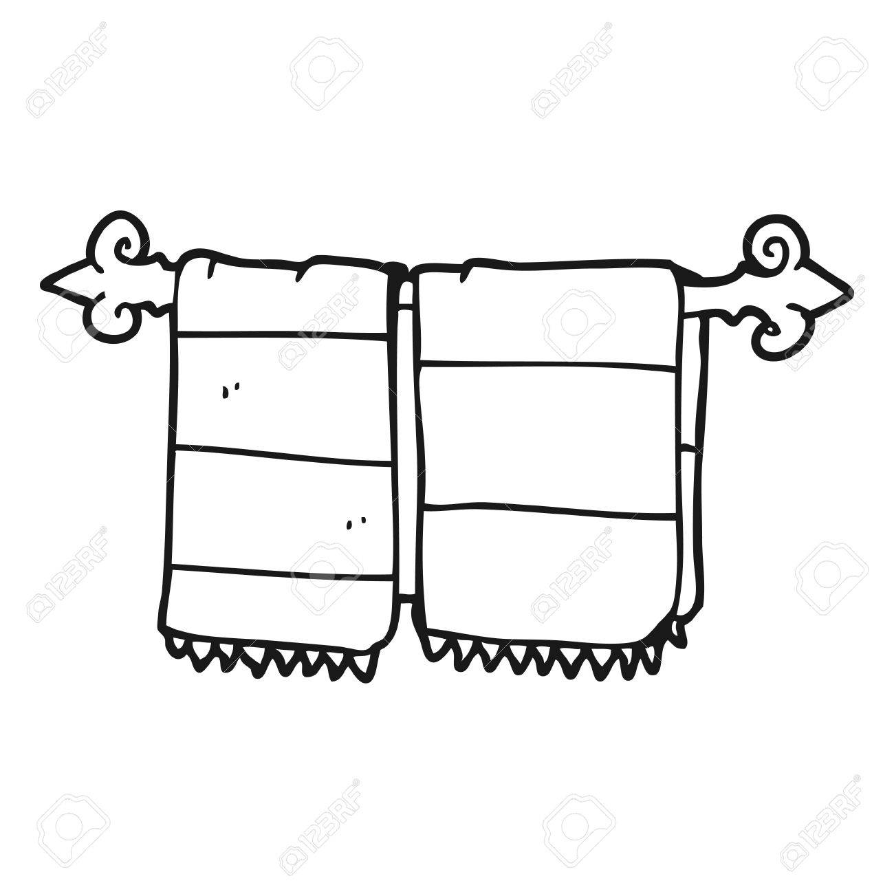 Freehand Drawn Black And White Cartoon Bathroom Towels Royalty Free Cliparts Vectors And Stock Illustration Image 53193663