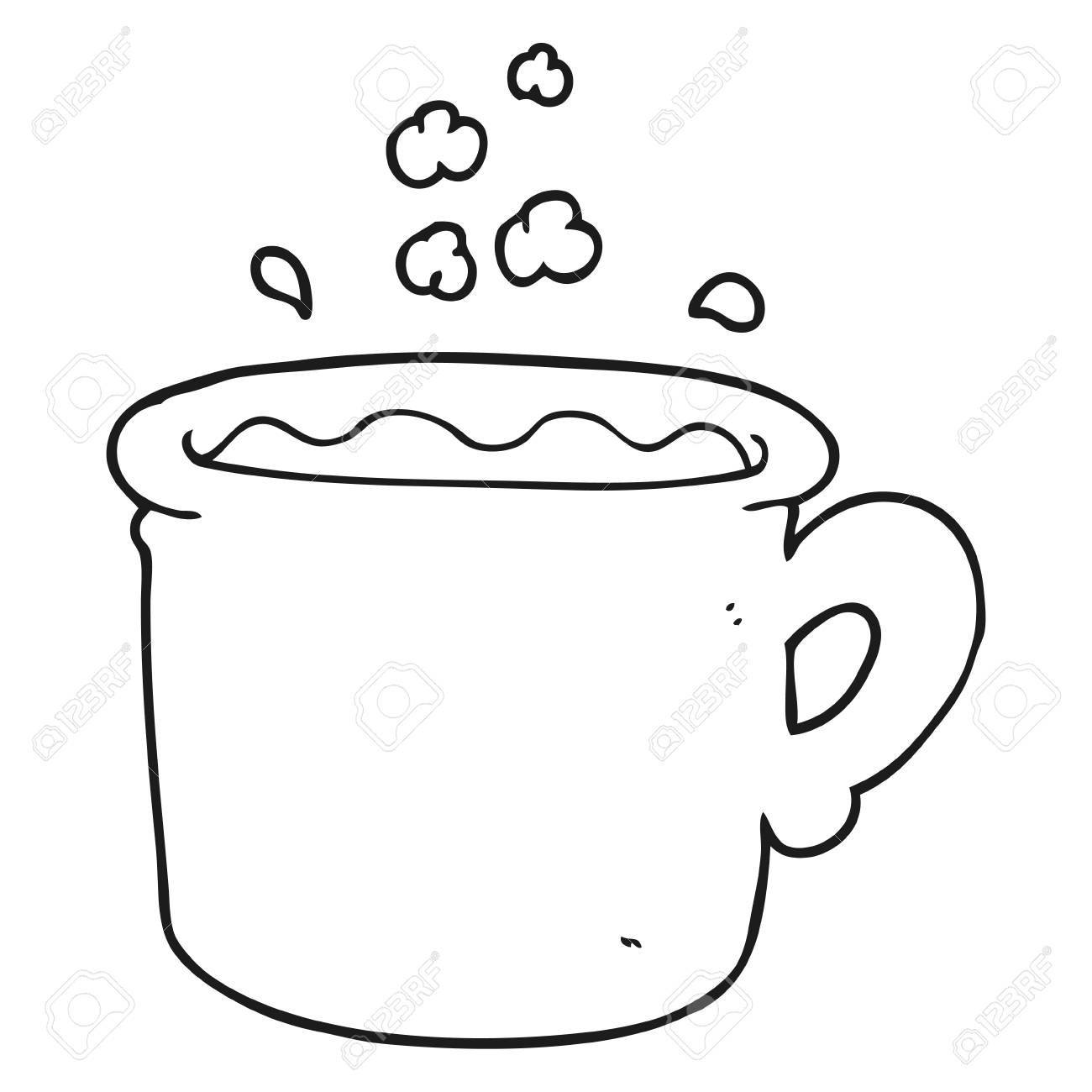 Freehand Drawn Black And White Cartoon Coffee Cup Royalty Free Cliparts Vectors And Stock Illustration Image 53193666 freehand drawn black and white cartoon coffee cup