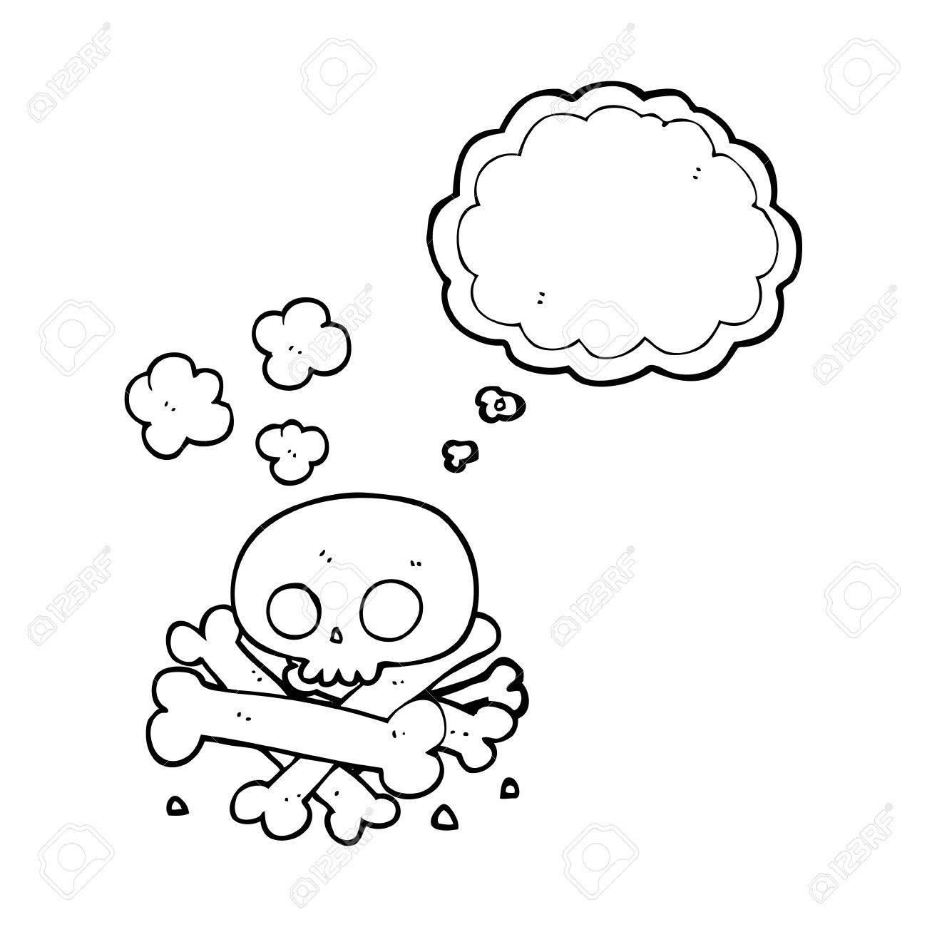 骨のフリーハンド描画思想バブル漫画山のイラスト素材 ベクタ Image 骨のフリーハンド描画思想バブル漫画山のイラスト素材 ベクタ Image