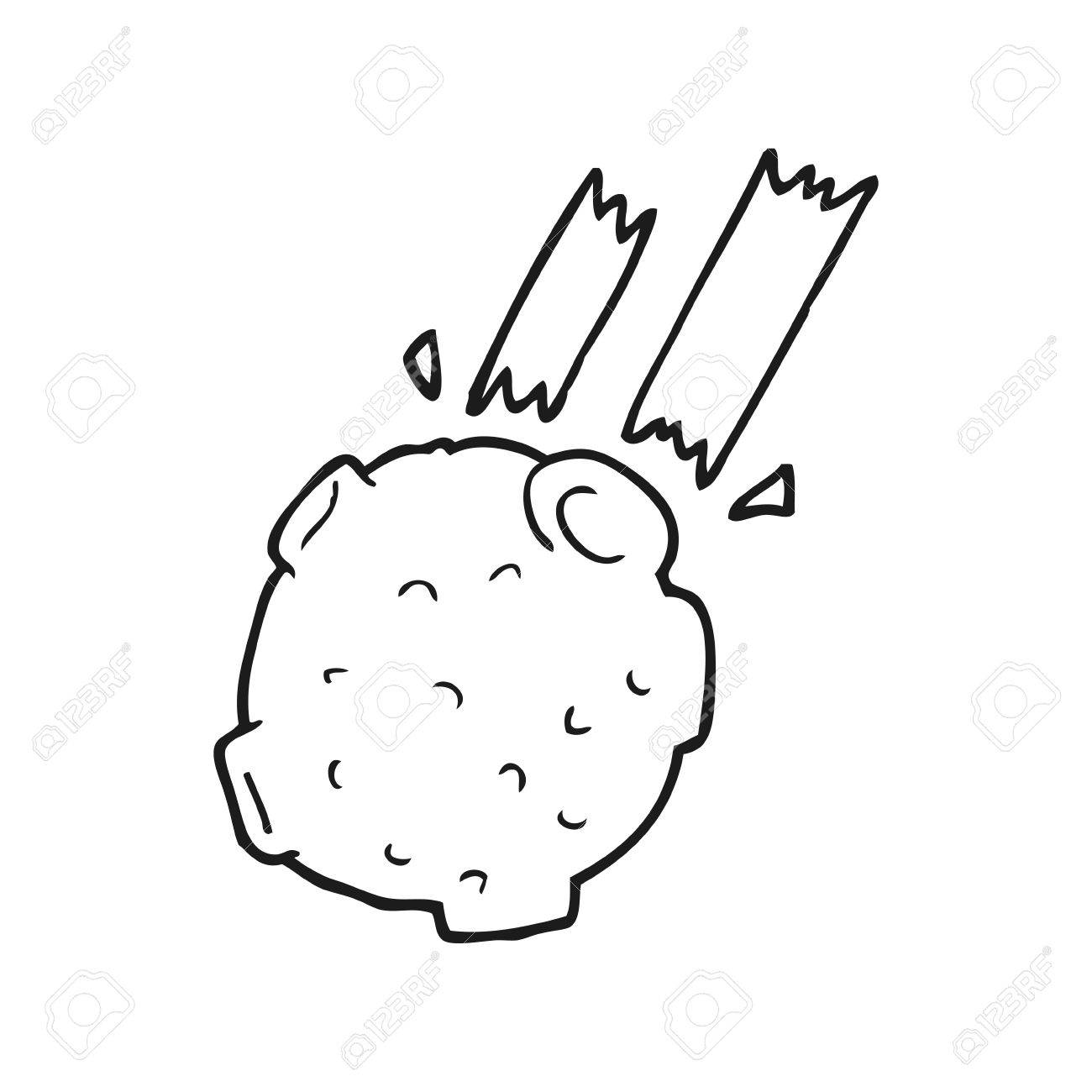 Freihandig Gezeichnet Schwarz Und Weiss Karikatur Meteor Lizenzfrei Nutzbare Vektorgrafiken Clip Arts Illustrationen Image 53214992
