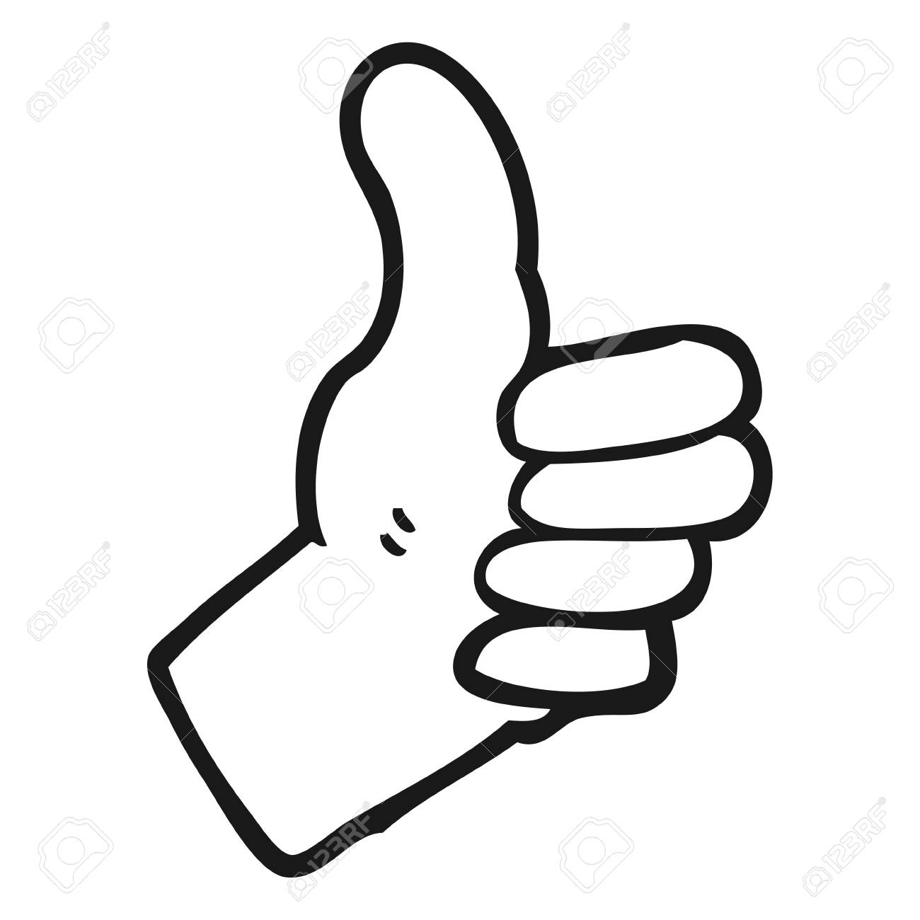 Pouce Leve De Dessin Anime Noir Et Blanc A Main Levee Clip Art Libres De Droits Vecteurs Et Illustration Image