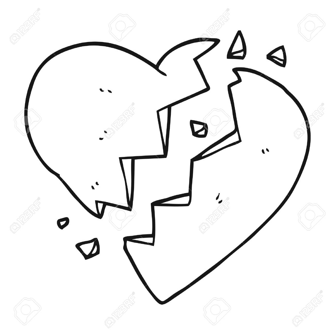 Freihandig Gezeichnet Schwarz Und Weiss Karikatur Gebrochenes Herz Lizenzfrei Nutzbare Vektorgrafiken Clip Arts Illustrationen Image 53280132