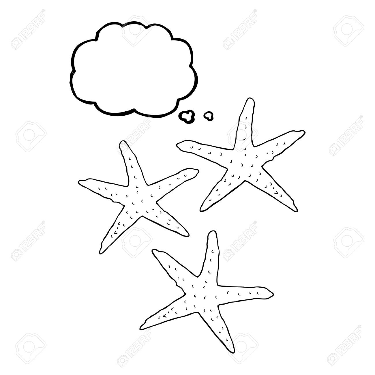 Bulle De Pensée Dessiné à Main Levée Dessin Animé étoile De Mer