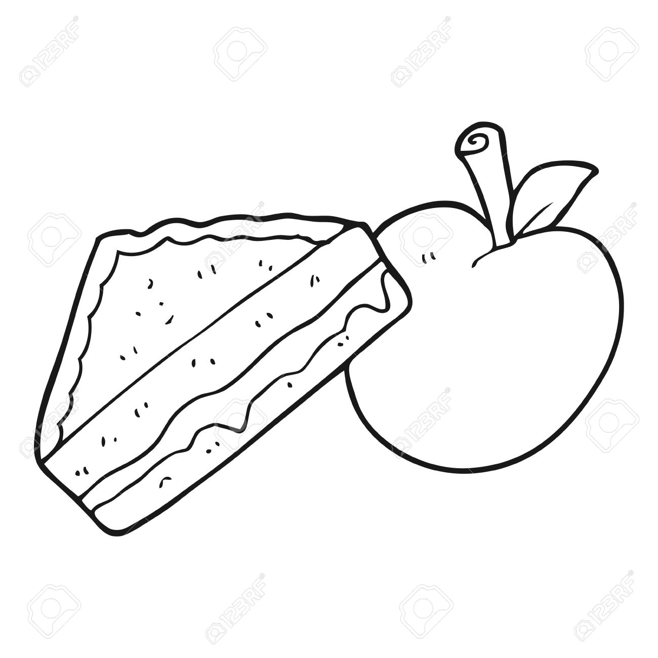 フリーハンド描画 白黒漫画のお弁当 のイラスト素材 ベクタ Image 5353