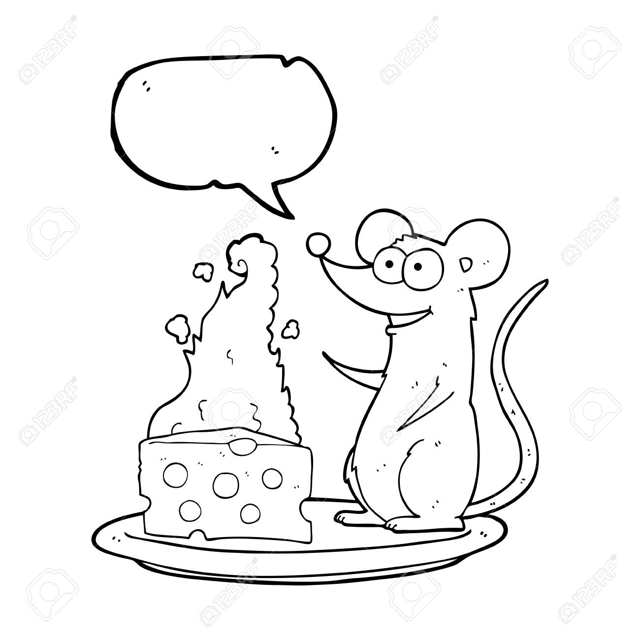 Freihandig Gezeichnet Sprechblase Cartoon Maus Mit Kase Lizenzfrei Nutzbare Vektorgrafiken Clip Arts Illustrationen Image