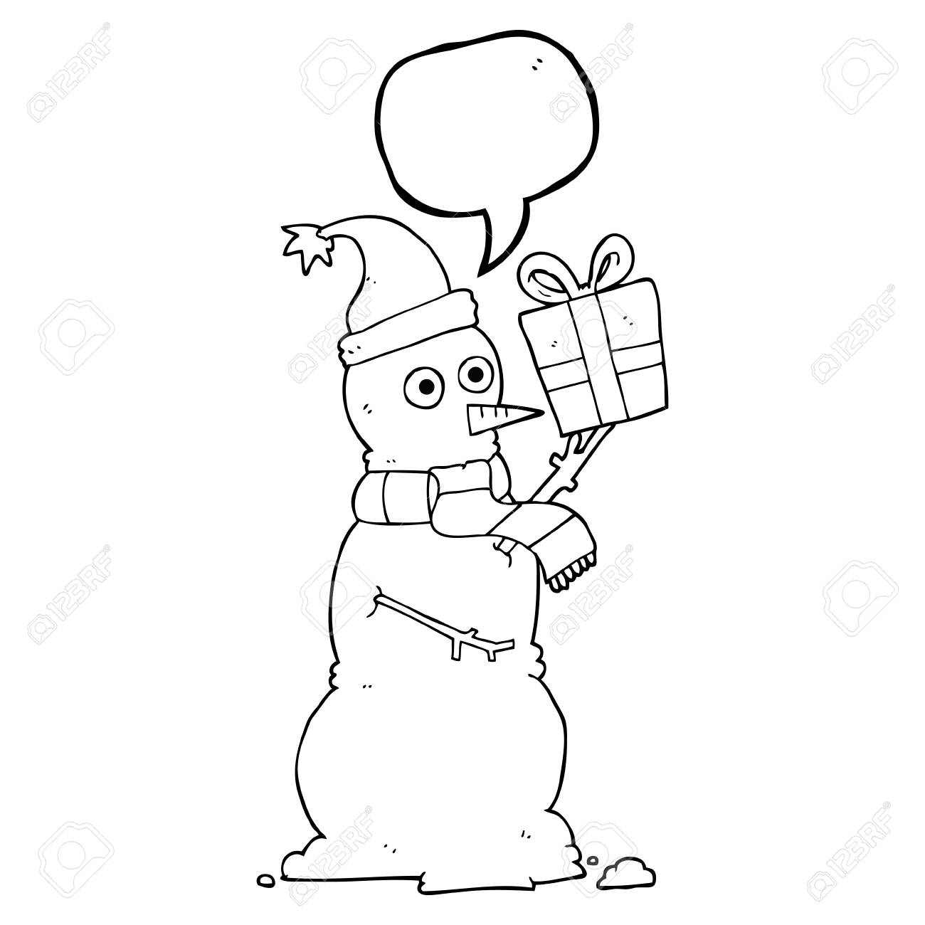 現在保持しているフリーハンド描画音声バブル漫画雪だるまのイラスト素材 ベクタ Image