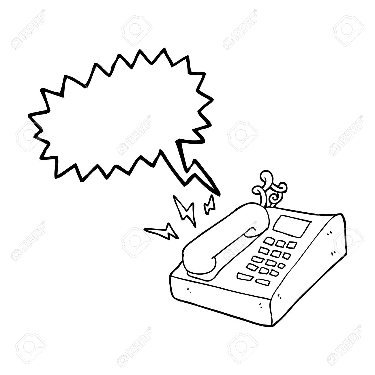 フリーハンド描画音声バブル漫画オフィス電話のイラスト素材 ベクタ Image