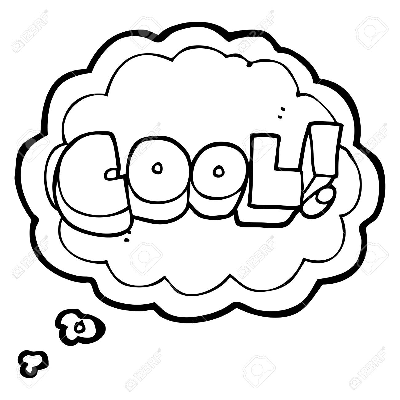 クールなフリーハンド描画思想バブル漫画記号のイラスト素材 ベクタ Image