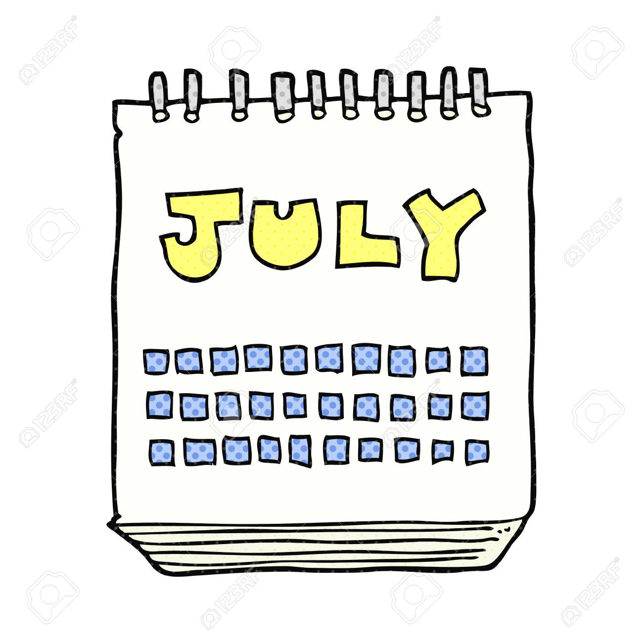 Freehand Drawn Cartoon Calendar Showing Month Of July Royalty Free Cliparts Vectors And Stock Illustration Image 53345188