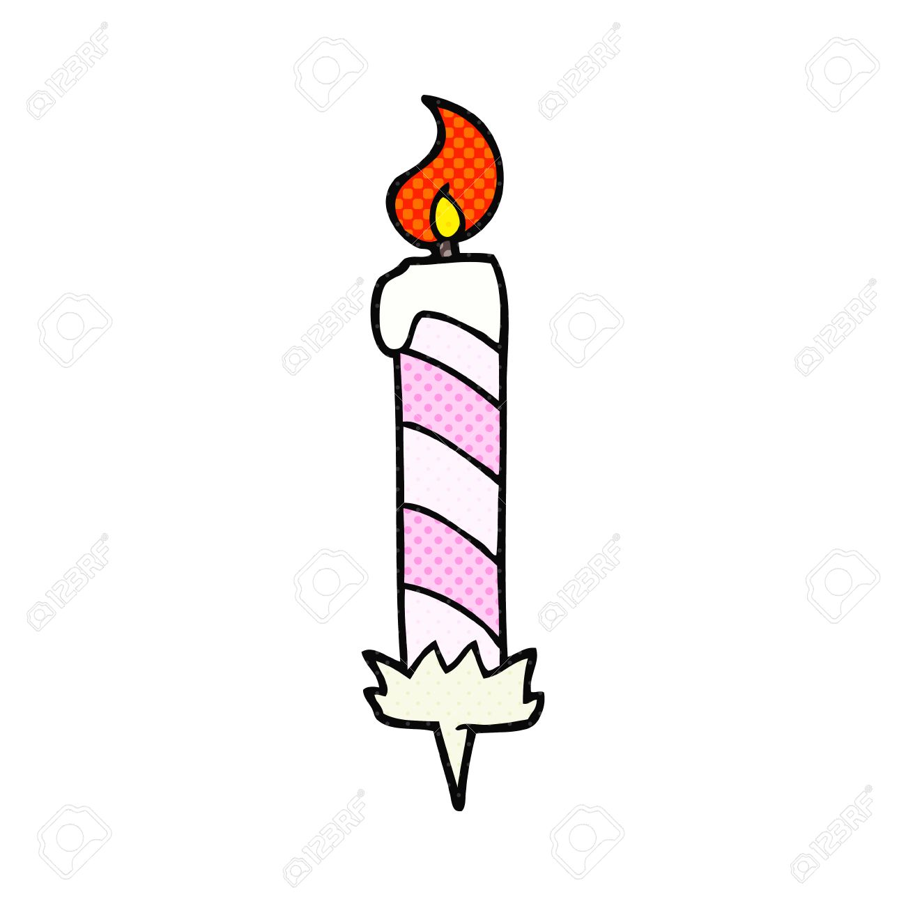 A Mano Alzada Dibujo Animado Hecho Torta Vela De Cumpleaños Ilustraciones  svg, vectoriales, clip art vectorizado libre de derechos. Image 53365463