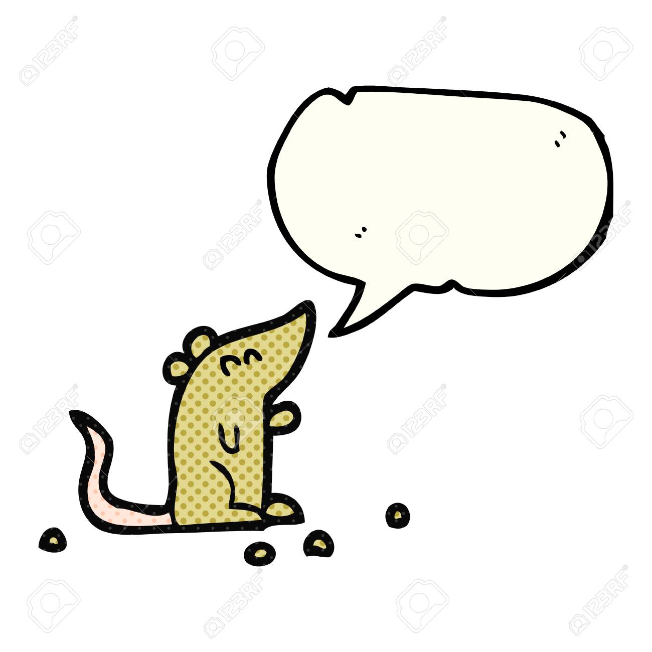 Freihandig Gezeichnet Comic Sprechblase Cartoon Maus Lizenzfrei Nutzbare Vektorgrafiken Clip Arts Illustrationen Image