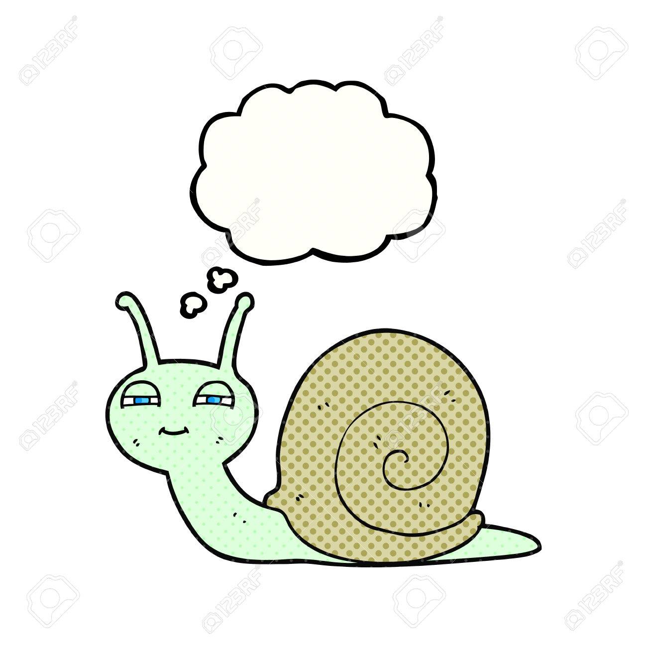 フリーハンドの描画と思ったのバブル漫画かわいいカタツムリ のイラスト素材 ベクタ Image