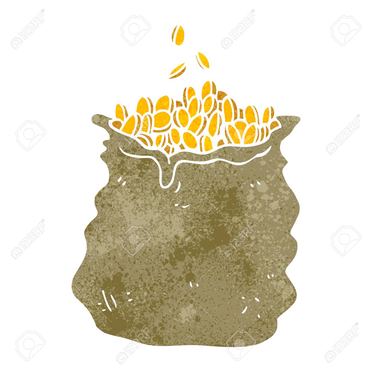 お金の巨大な袋をフリーハンド レトロ漫画のイラスト素材 ベクタ Image お金の巨大な袋をフリーハンド レトロ漫画のイラスト素材 ベクタ Image