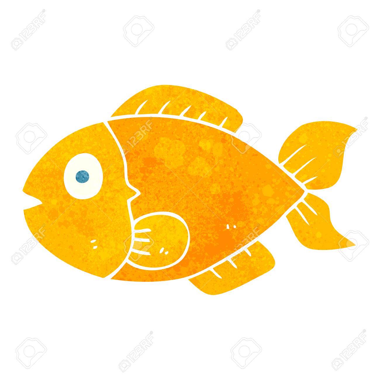 フリーハンドのレトロな漫画の魚のイラスト素材 ベクタ Image フリーハンドのレトロな漫画の魚のイラスト素材 ベクタ Image