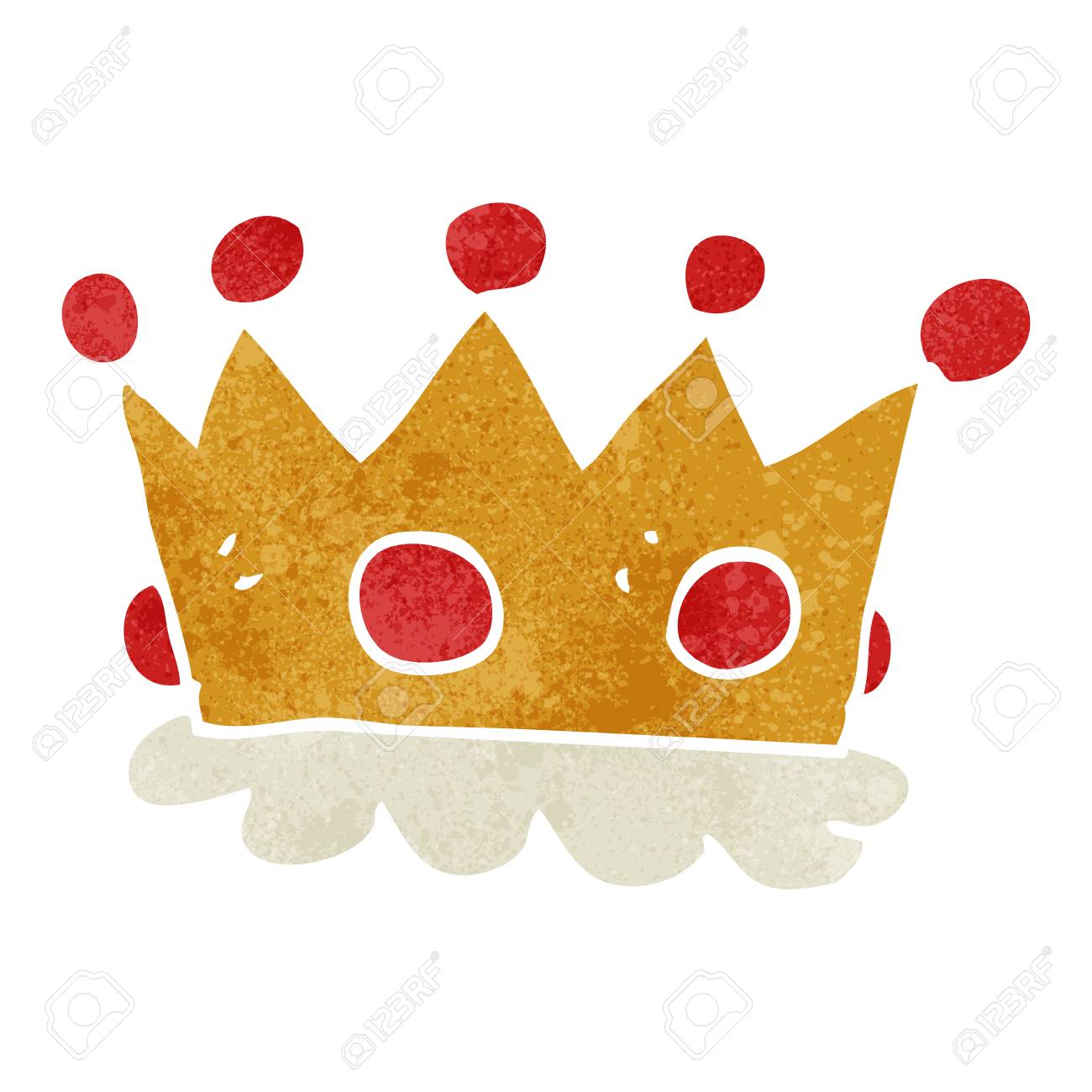 フリーハンドのレトロ漫画クラウンのイラスト素材 ベクタ Image