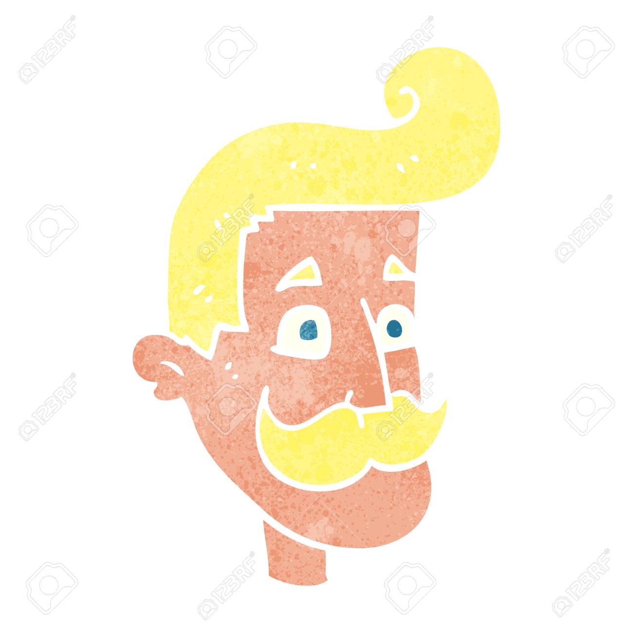 口髭のフリーハンドのレトロ漫画男のイラスト素材 ベクタ Image 口髭のフリーハンドのレトロ漫画男のイラスト素材 ベクタ Image