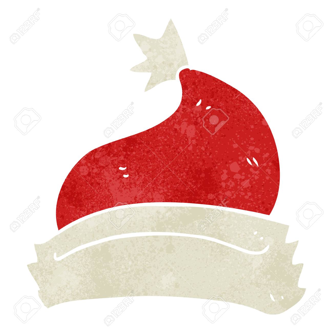 Cappello Di Natale.Vettoriale Il Cappello Di Natale A Mano Libera Fumetto Retro Image 53717201