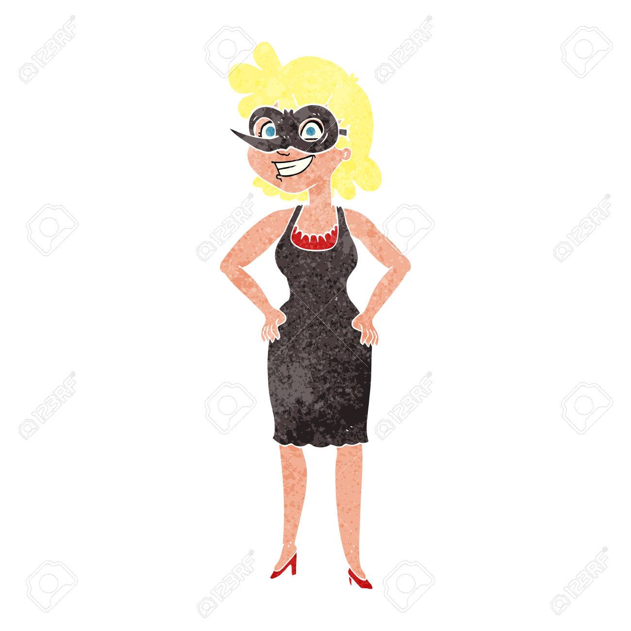 マスクを身に着けているフリーハンドのレトロな漫画女性のイラスト素材 ベクタ Image マスクを身に着けているフリーハンドのレトロな漫画女性のイラスト素材 ベクタ Image