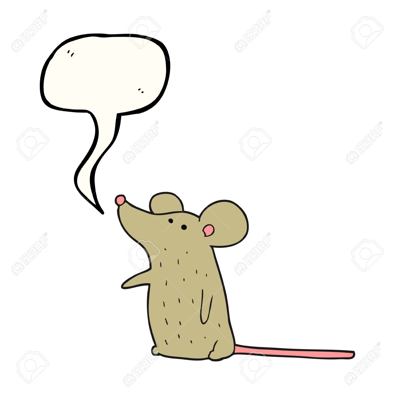 Freihandig Gezeichnet Sprechblase Cartoon Maus Lizenzfrei Nutzbare Vektorgrafiken Clip Arts Illustrationen Image