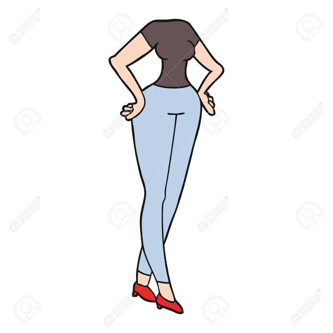 漫画の首なし死体をフリーハンド描画 自分の写真を追加 のイラスト素材 ベクタ Image