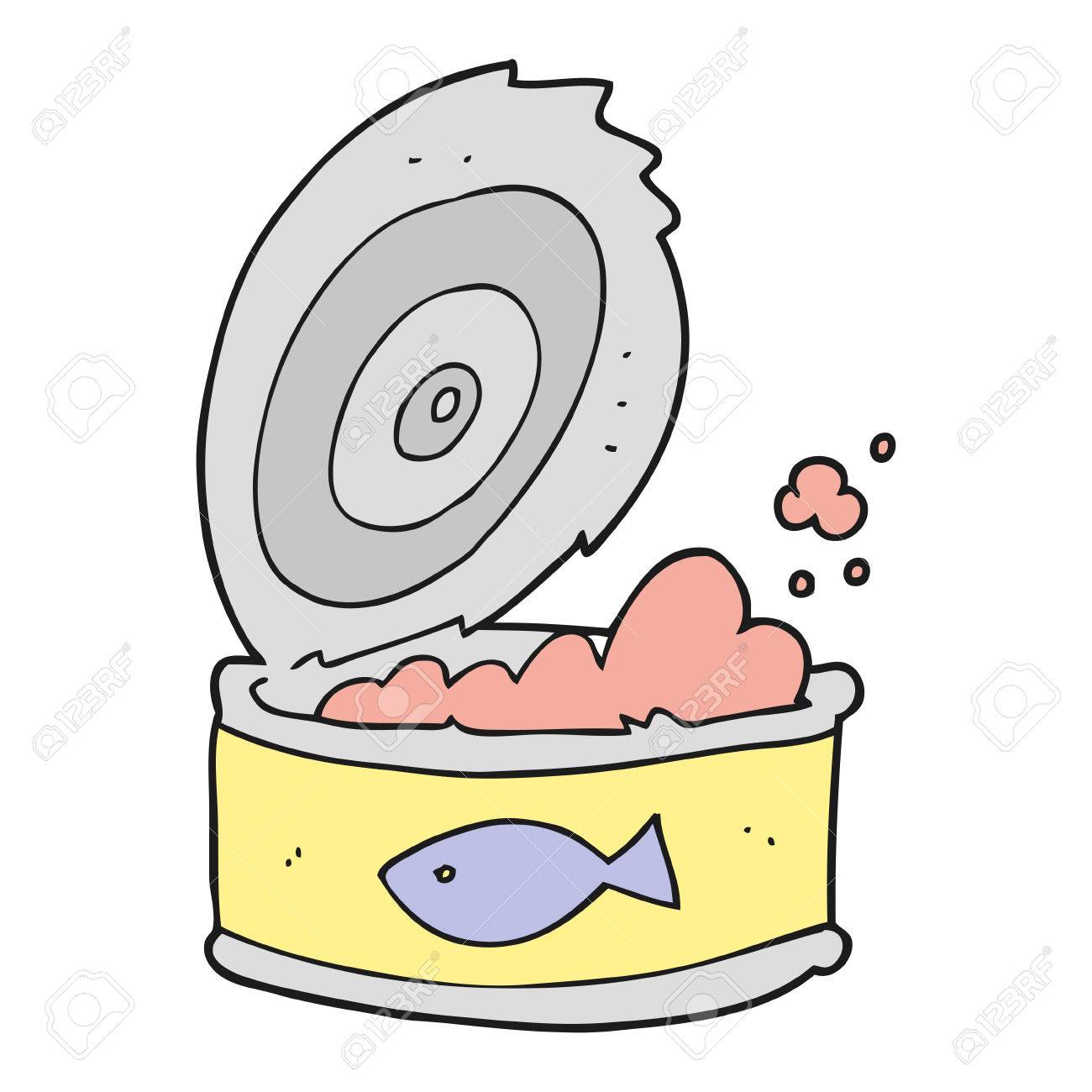 フリーハンドの描かれた漫画のツナ缶します のイラスト素材 ベクタ Image