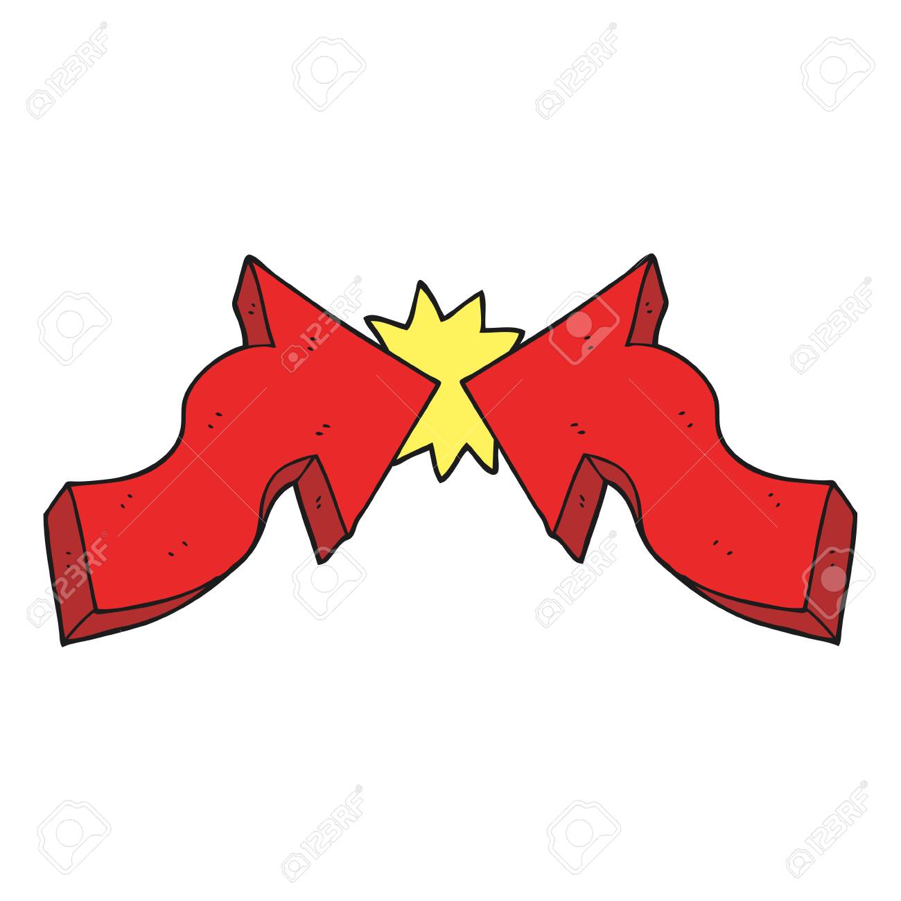 フリーハンドの描画漫画ポインティング矢印のイラスト素材 ベクタ Image