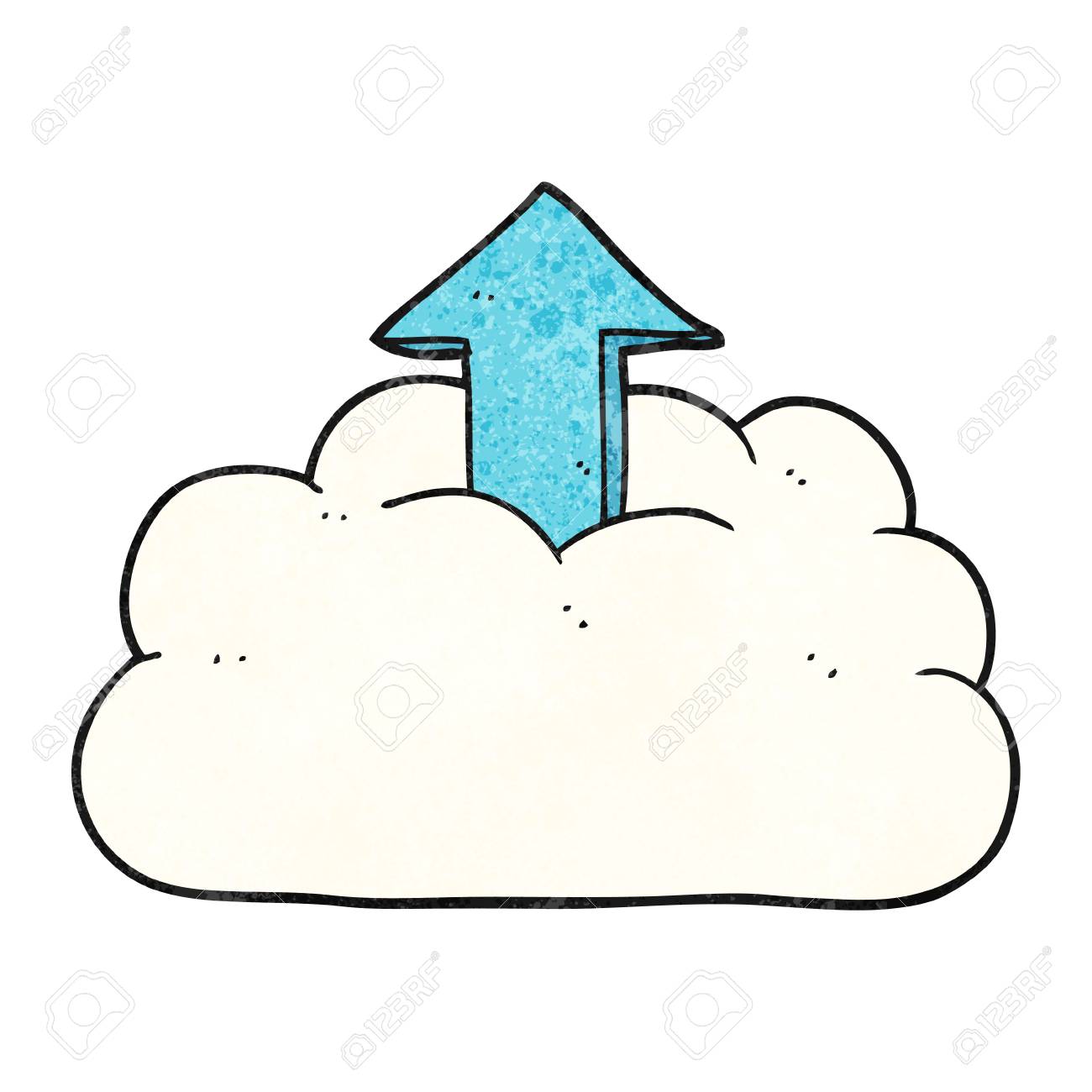 フリーハンドのテクスチャ漫画クラウドにアップロードのイラスト素材 ベクタ Image