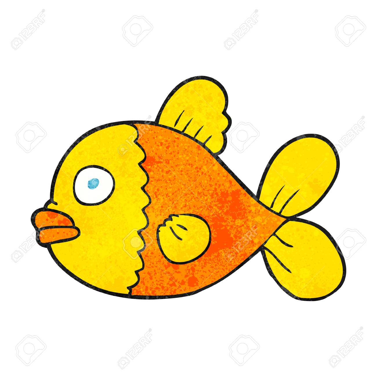 手書きのテクスチャ漫画の魚のイラスト素材 ベクタ Image