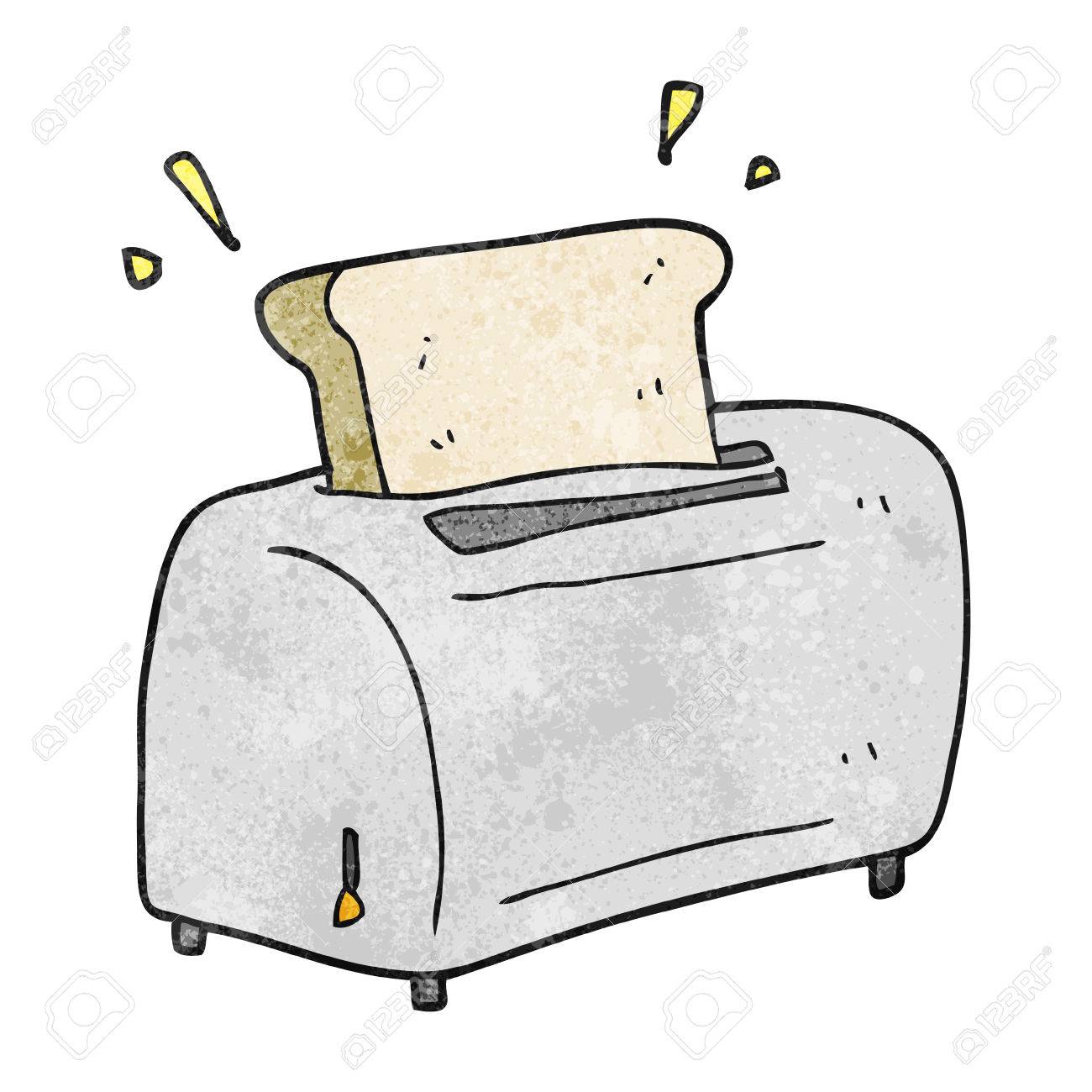 Freehand Textured Cartoon Toaster Stock Vector Freehand Textured Cartoon Toaster Stock Vector