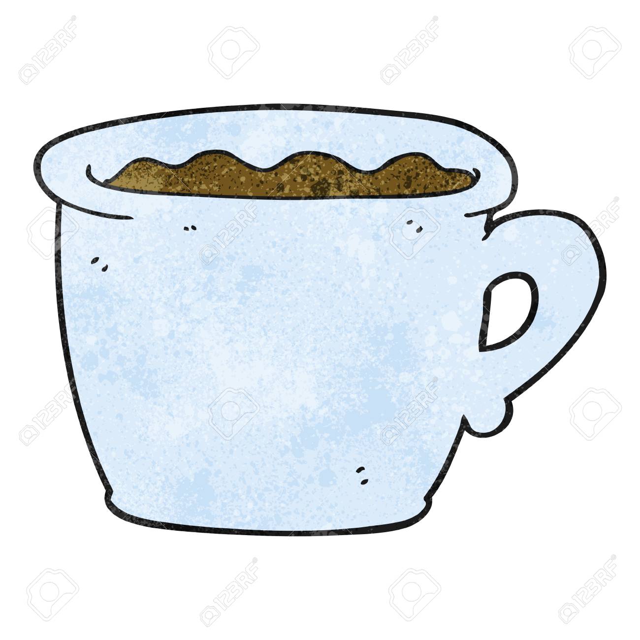 フリーハンド漫画古いコーヒー カップをテクスチャのイラスト素材 ベクタ Image