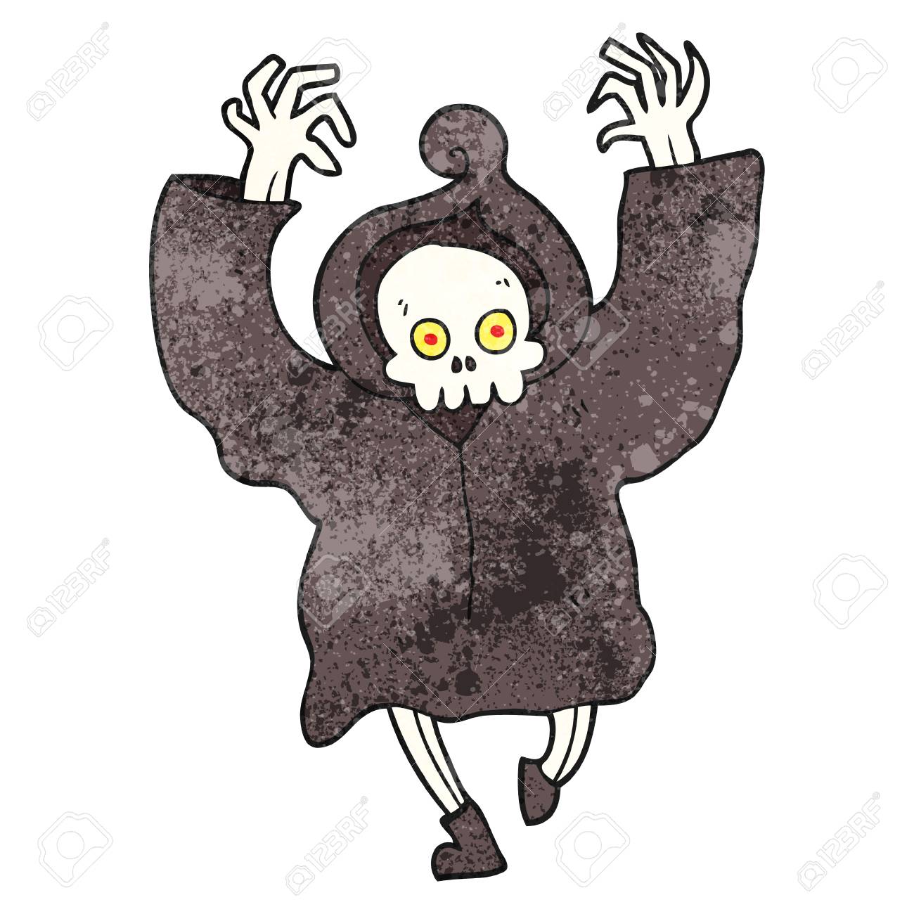 フリーハンド死ダンシングスケルトン漫画をテクスチャのイラスト素材 ベクタ Image