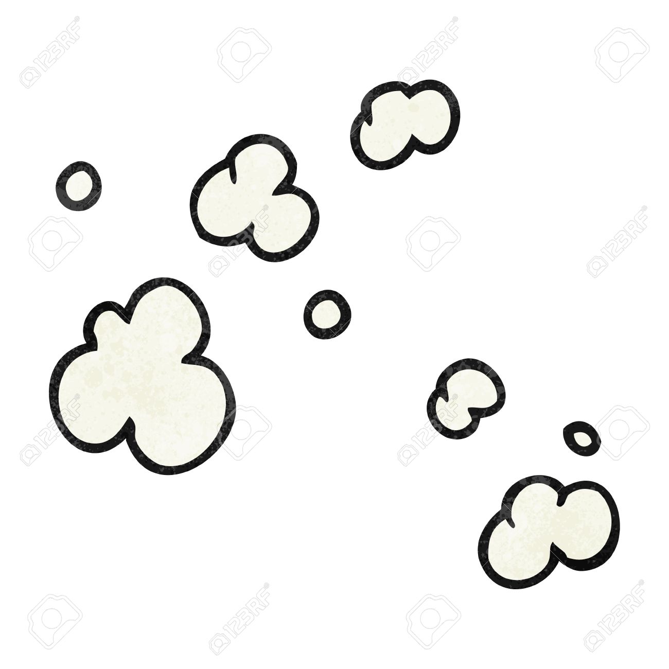 煙のシンボルのフリーハンドのテクスチャ漫画パフ のイラスト素材 ベクタ Image