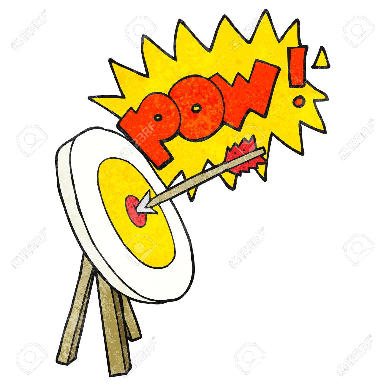 手書きのテクスチャ漫画アーチェリー ターゲット のイラスト素材 ベクタ Image