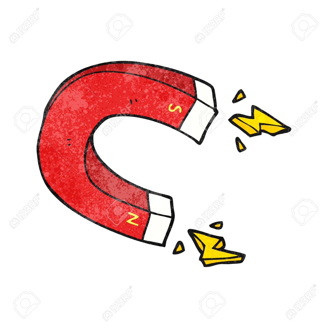 手書きのテクスチャ漫画マグネットのイラスト素材 ベクタ Image