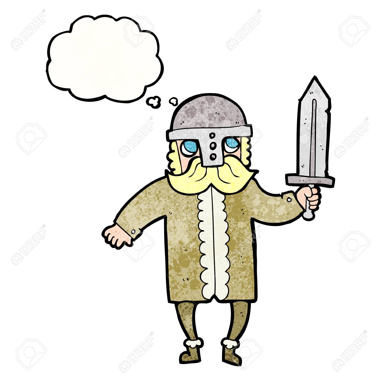 フリーハンド描画思想バブル テクスチャ漫画サクソン族の戦士のイラスト素材 ベクタ Image フリーハンド描画思想バブル テクスチャ漫画サクソン族の戦士のイラスト素材 ベクタ Image