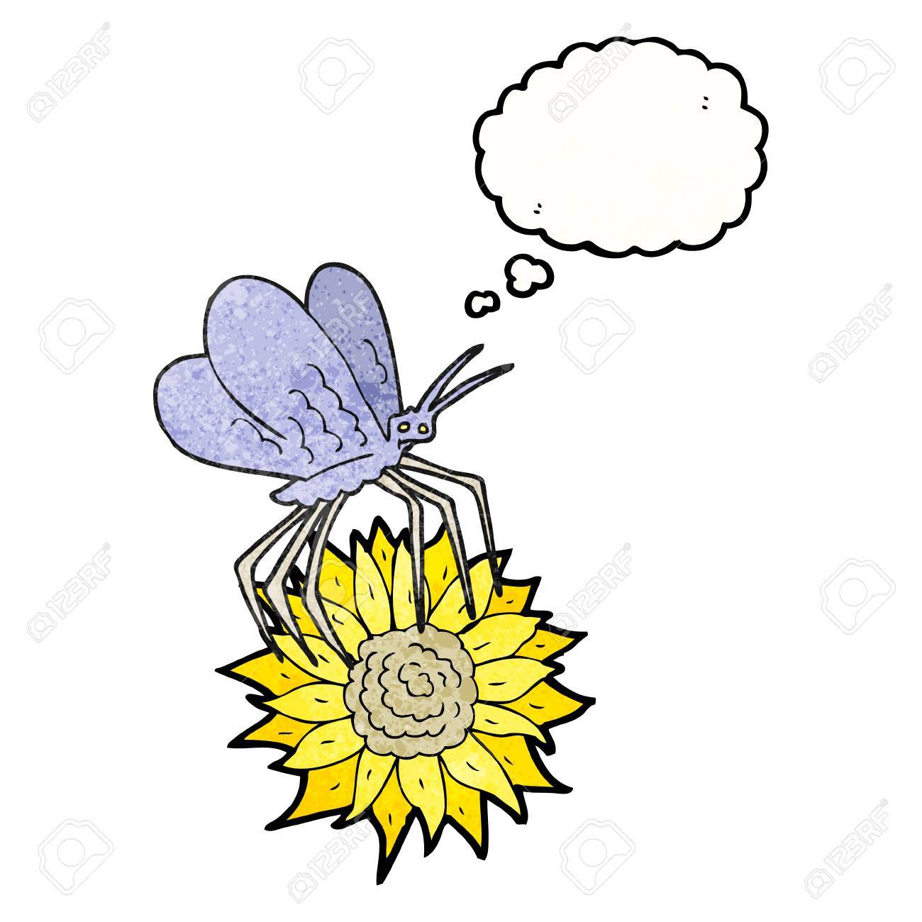 フリーハンド描画思想バブル テクスチャ漫画花蝶のイラスト素材 ベクタ Image