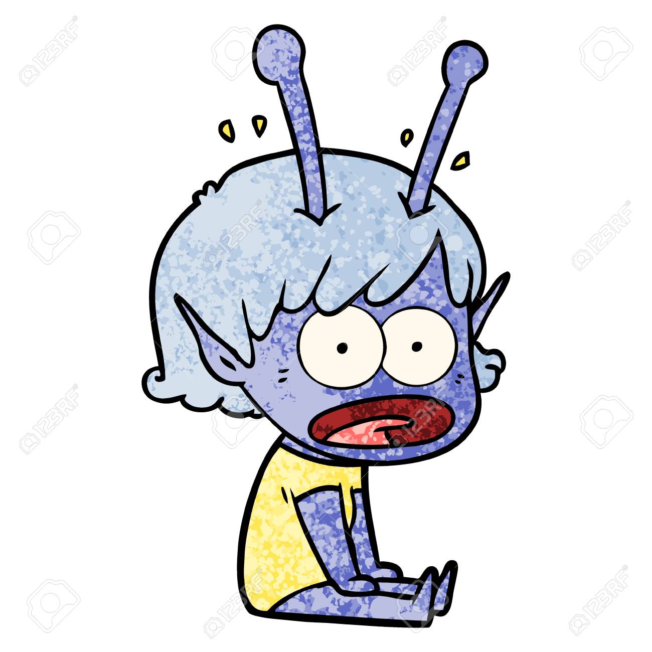 漫画はエイリアンの女の子のイラストに衝撃を与えました のイラスト素材 ベクタ Image